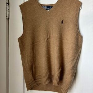 Ralph Lauren Men's Camel V-Neck Sweater Vest